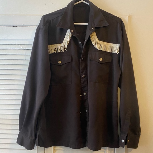 Grey fringe western shirt - Picture 1 of 2